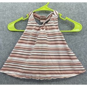 Savannah Baby Girls Flared Sleeveless Top Pink Striped Size 24 Months Round Neck